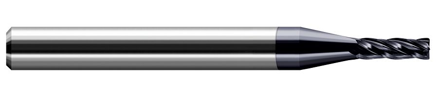 Picture of Harvey Tool 34840-C3 .187 D x .040 R CRad EM, 4 FL, AlTiN End Mill Standard Flute Standard Helix Carbide AlTiN Single End Corner Radius0.0400 1.02mm